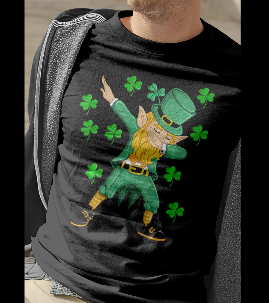 Dabbing Leprechaun Shamrock St. Patrick's Day Elf T-Shirt