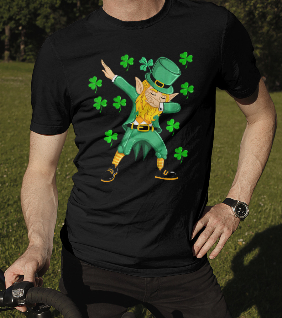 Dabbing Leprechaun Shamrock St. Patrick's Day Elf T-Shirt