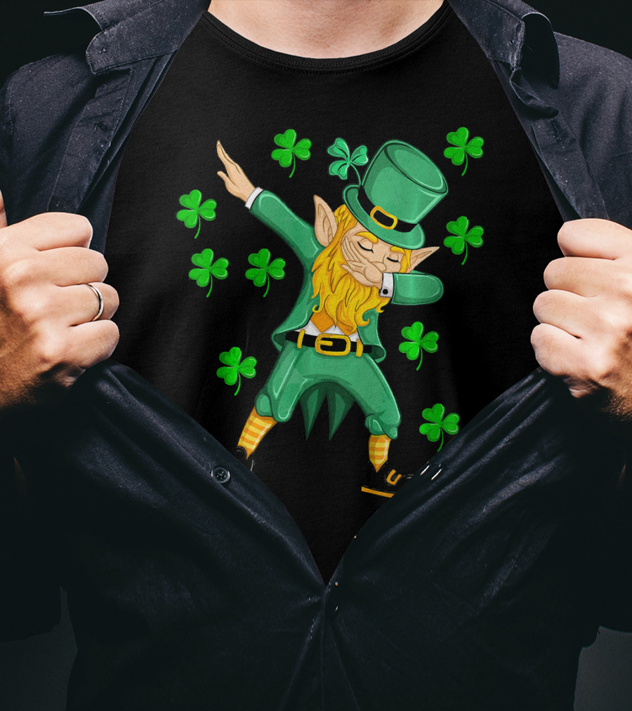 Dabbing Leprechaun Shamrock St. Patrick's Day Elf T-Shirt
