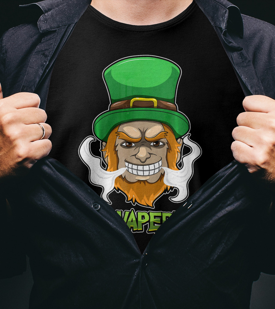 St. Vaperick Green Vaping Leprechaun T-Shirt