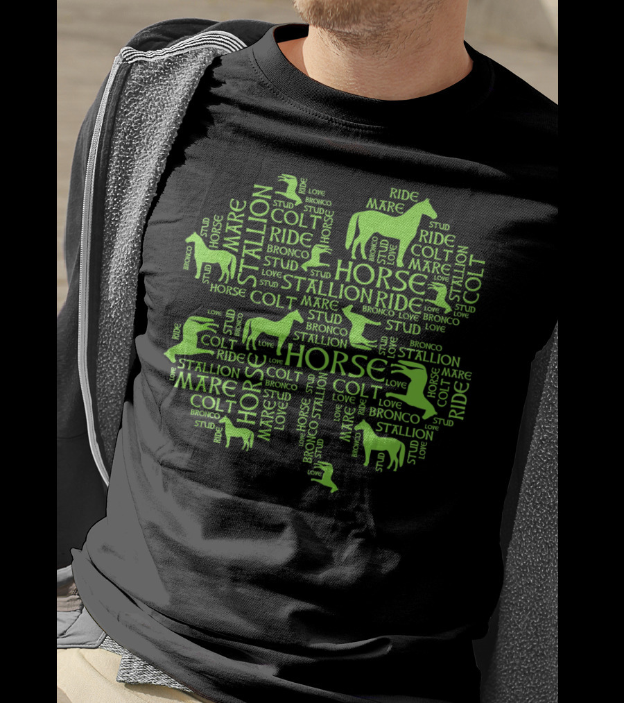 Mare Stallion Horse Colt Ride Stud Love Bronco St. Patrick's Day Irish T-Shirt