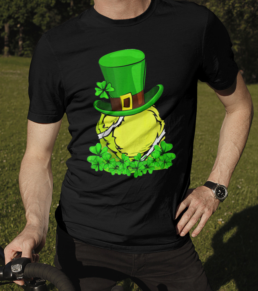 Leprechaun Hat Shamrock Tennis Ball St Patrick T-Shirt