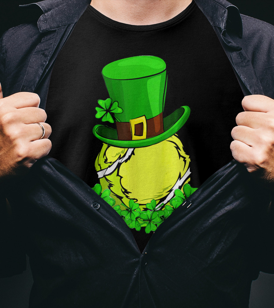 Leprechaun Hat Shamrock Tennis Ball St Patrick T-Shirt
