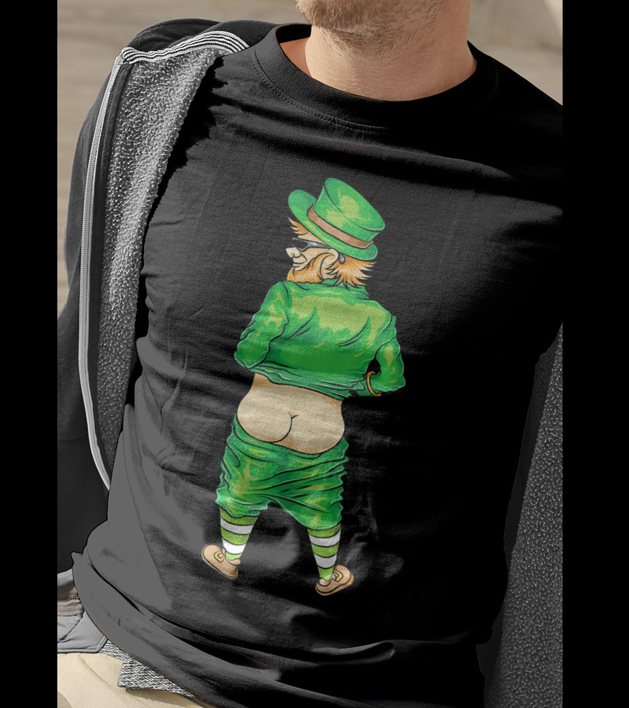 Mooning Leprechaun St. Patricks Day Funny Irish Humor T-Shirt