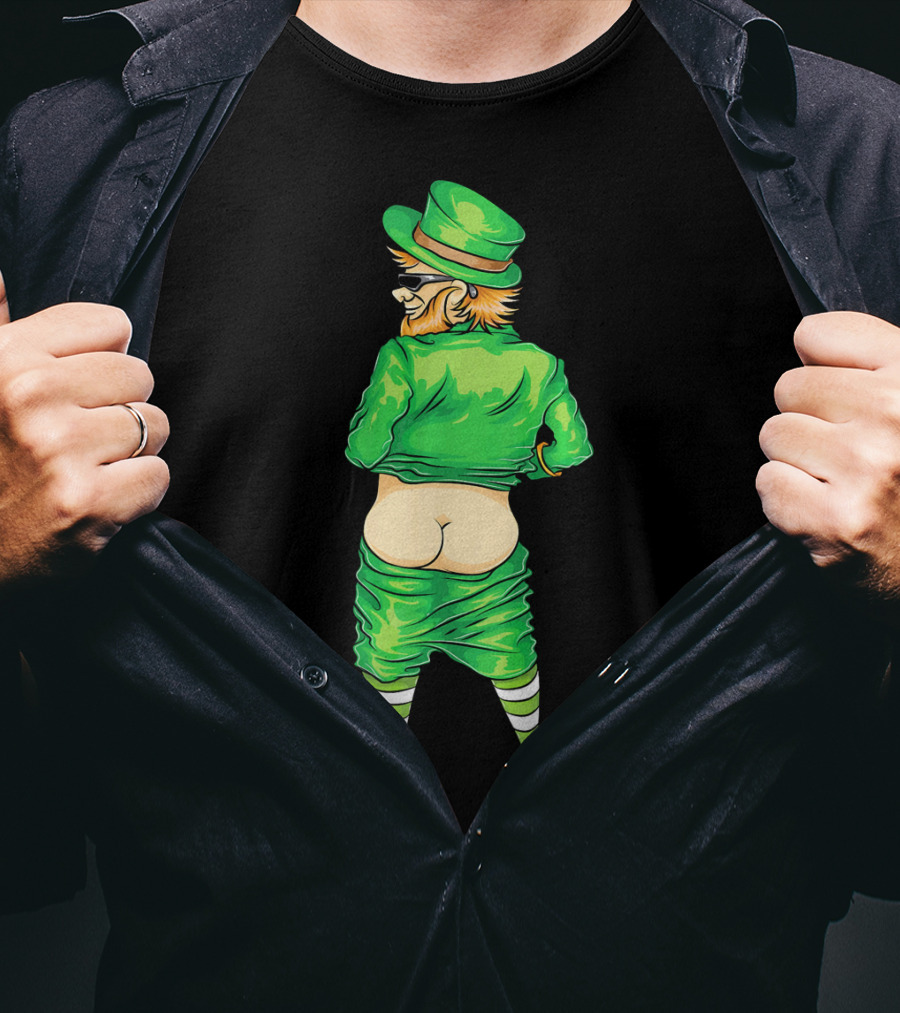 Mooning Leprechaun St. Patricks Day Funny Irish Humor T-Shirt