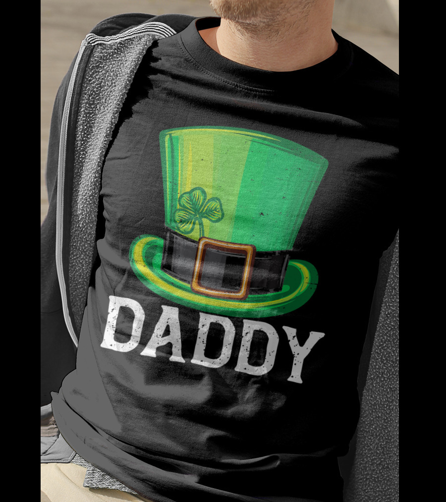 Daddy Leprechaun Hat Shamrock Matching Family T-Shirt