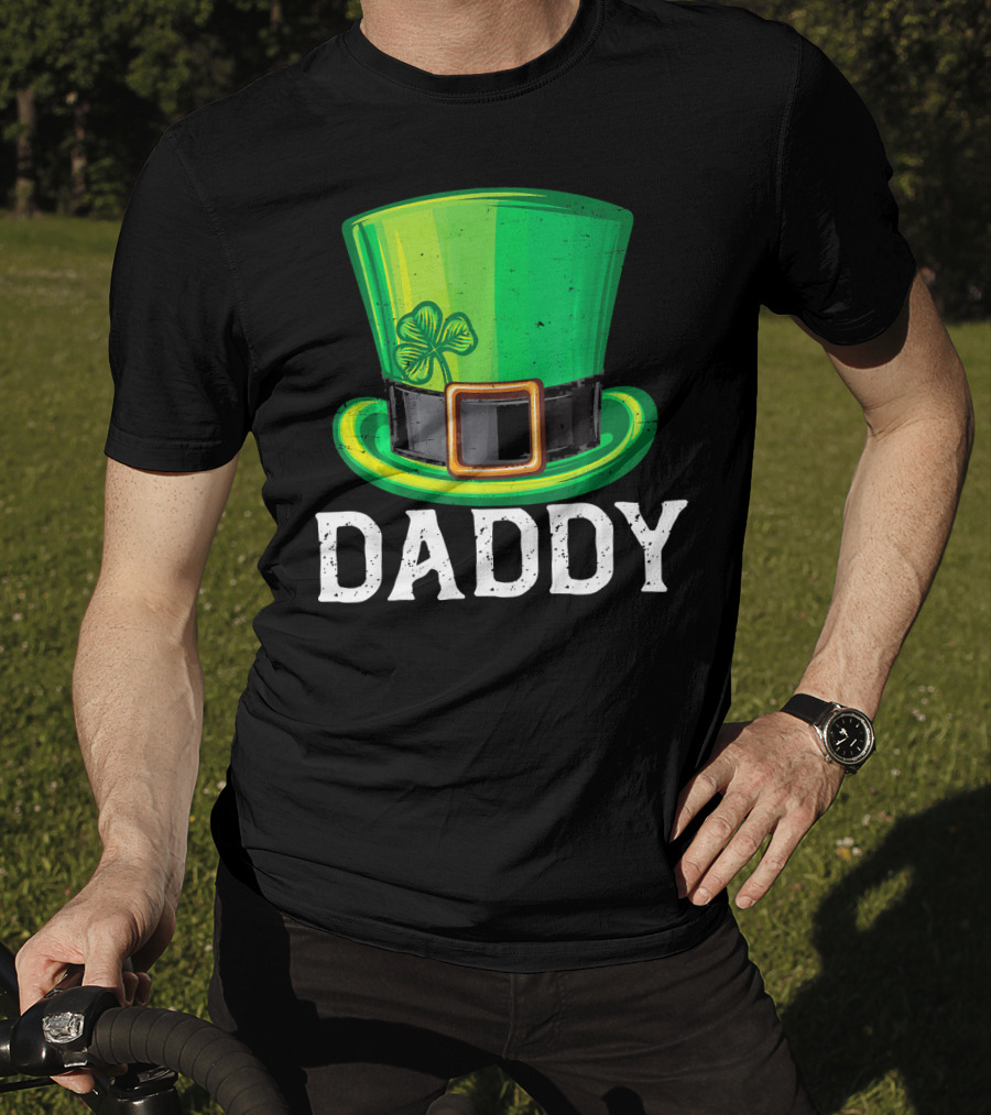 Daddy Leprechaun Hat Shamrock Matching Family T-Shirt