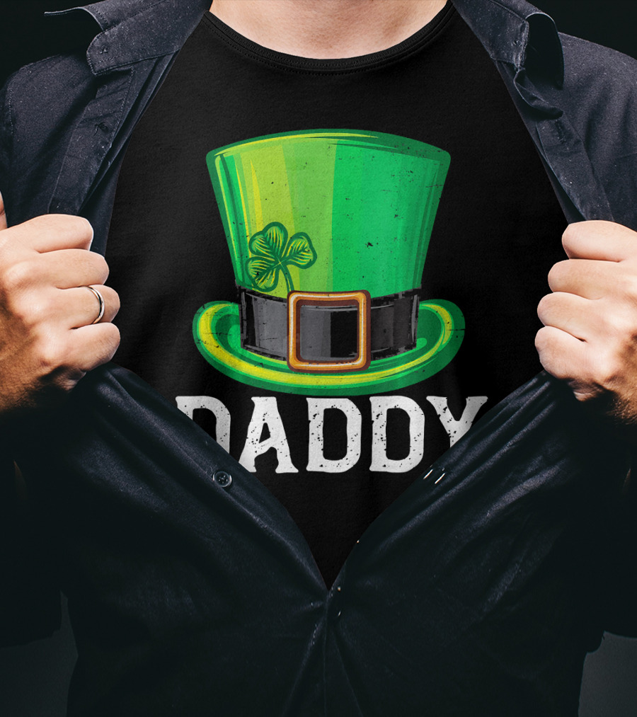Daddy Leprechaun Hat Shamrock Matching Family T-Shirt
