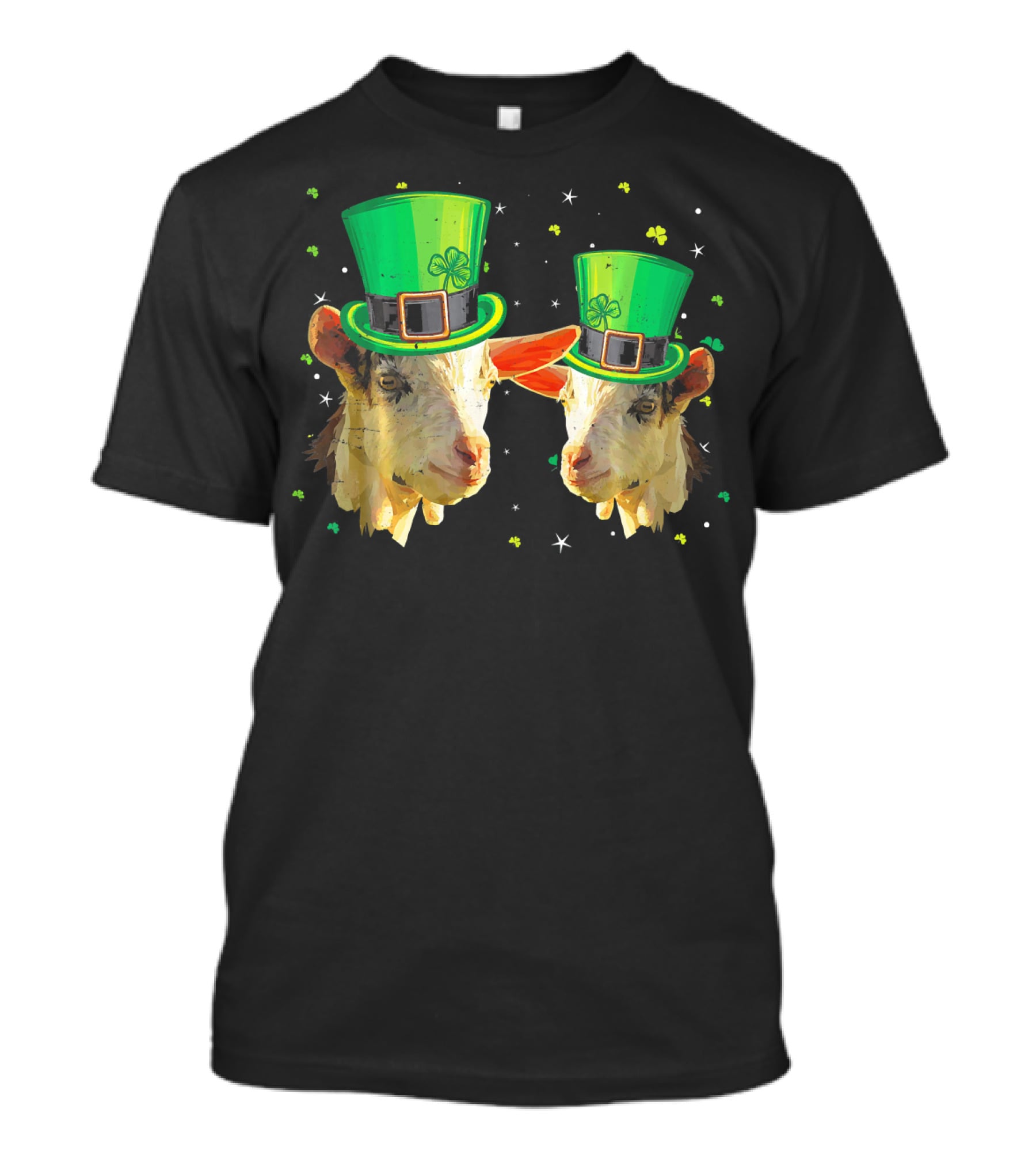 Two Goats In Leprechaun Hats For St Patricks T-Shirt