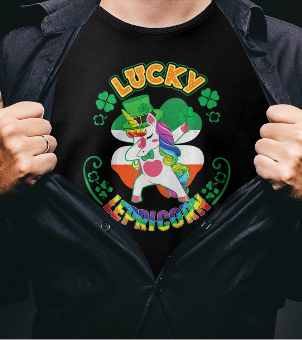 Lucky Lepricorn Unicorn Dab Leprechaun St. Patrick's Day T-Shirt
