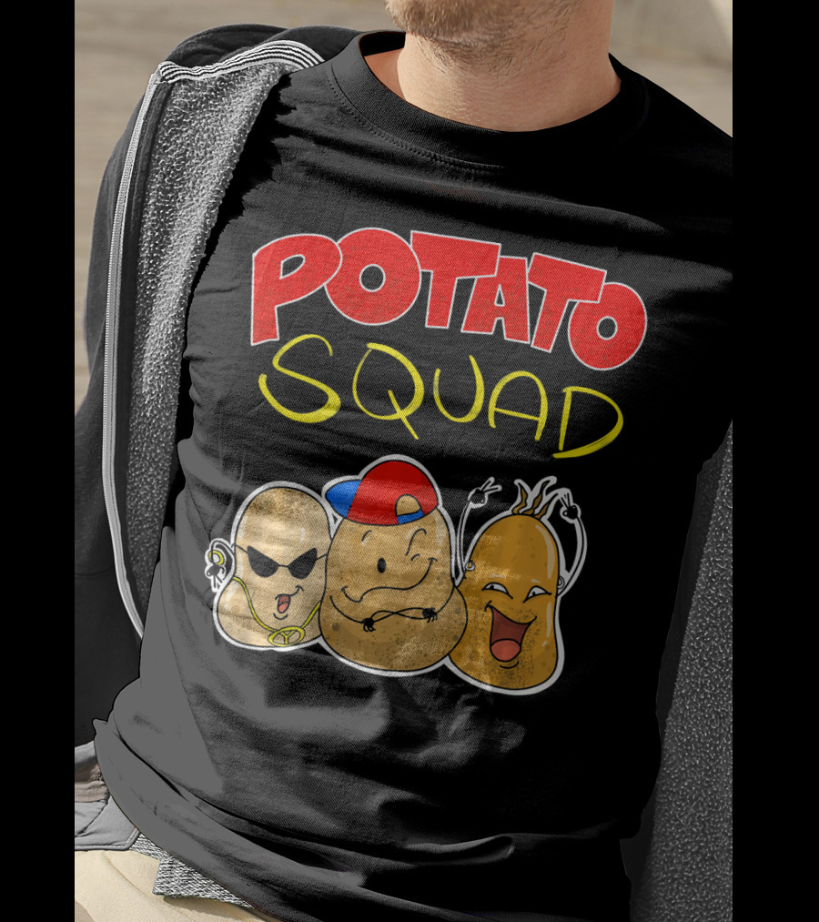 Potato Squad Cute Funny Vegetarian Crew T-Shirt