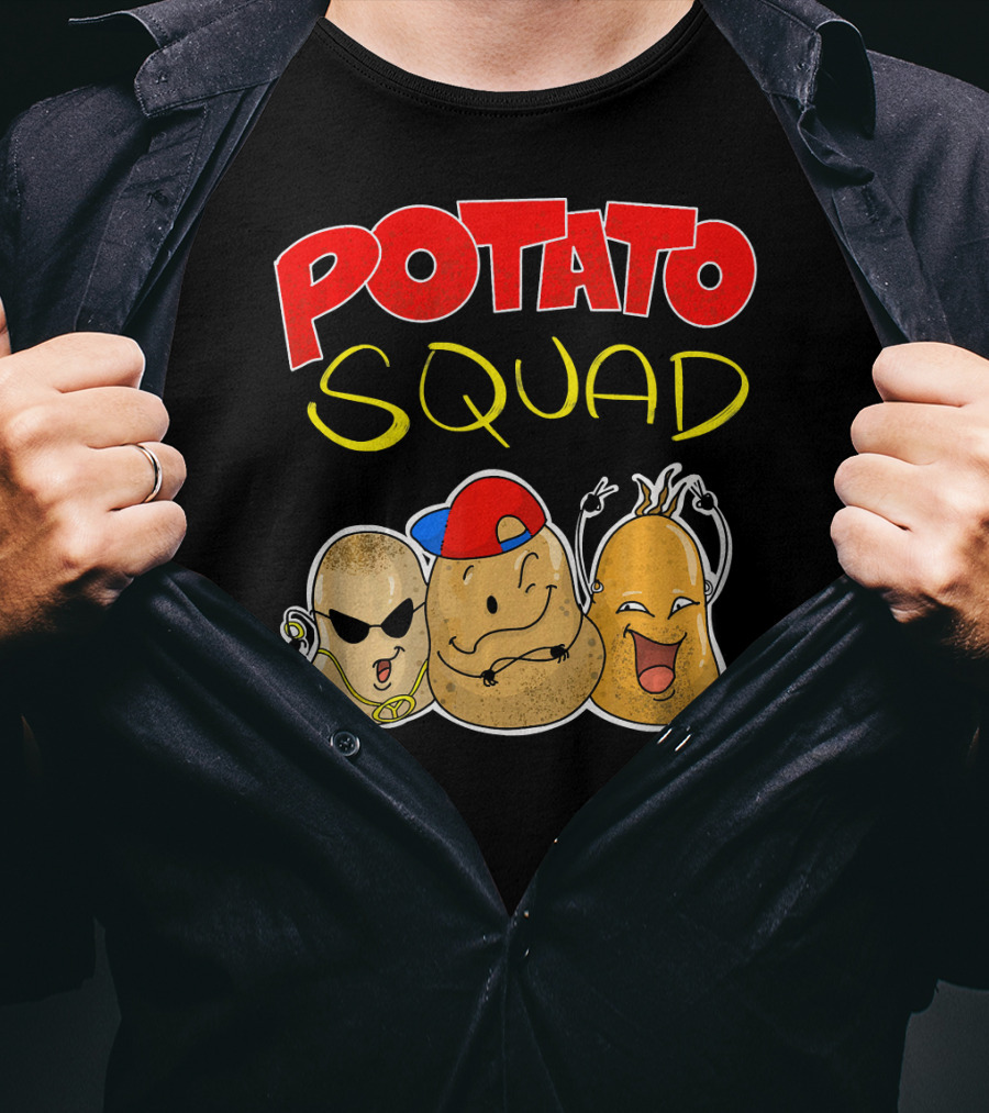 Potato Squad Cute Funny Vegetarian Crew T-Shirt