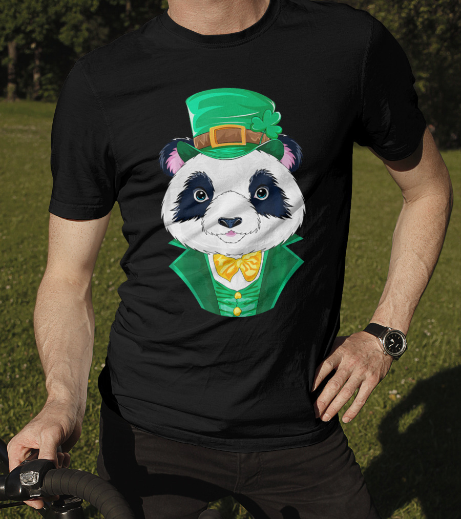 Panda Leprechaun Happy Lucky Irish Charm T-Shirt