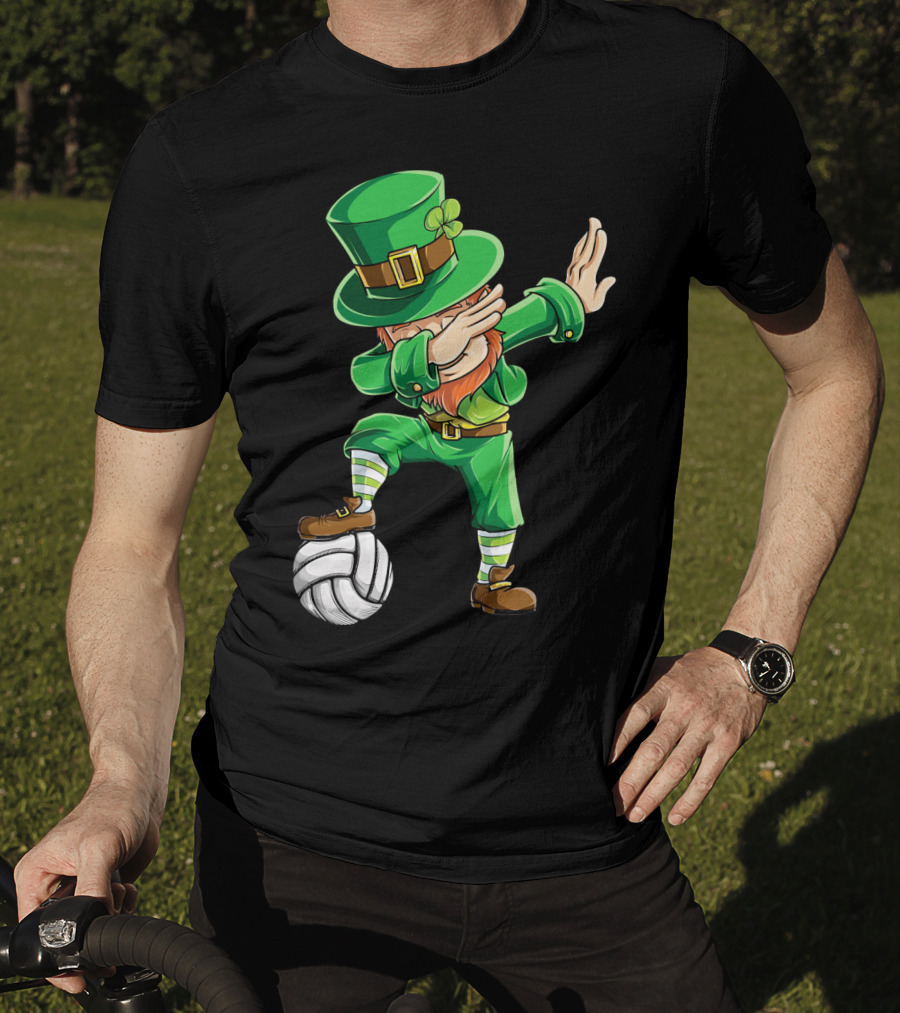 Dabbing Leprechaun With Volleyball T-Shirt