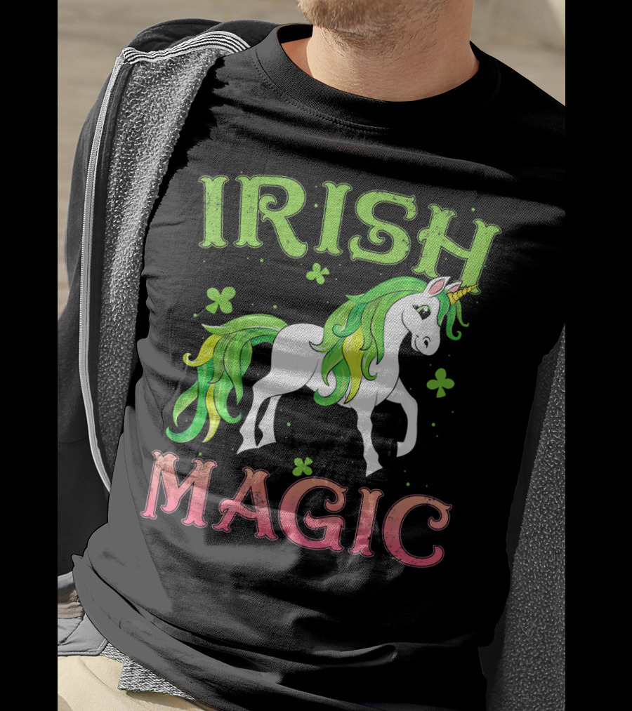 Irish Magic Unicorn Clover T-Shirt