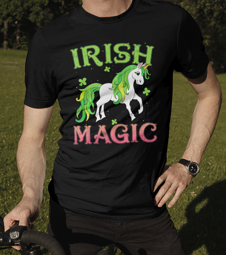 Irish Magic Unicorn Clover T-Shirt
