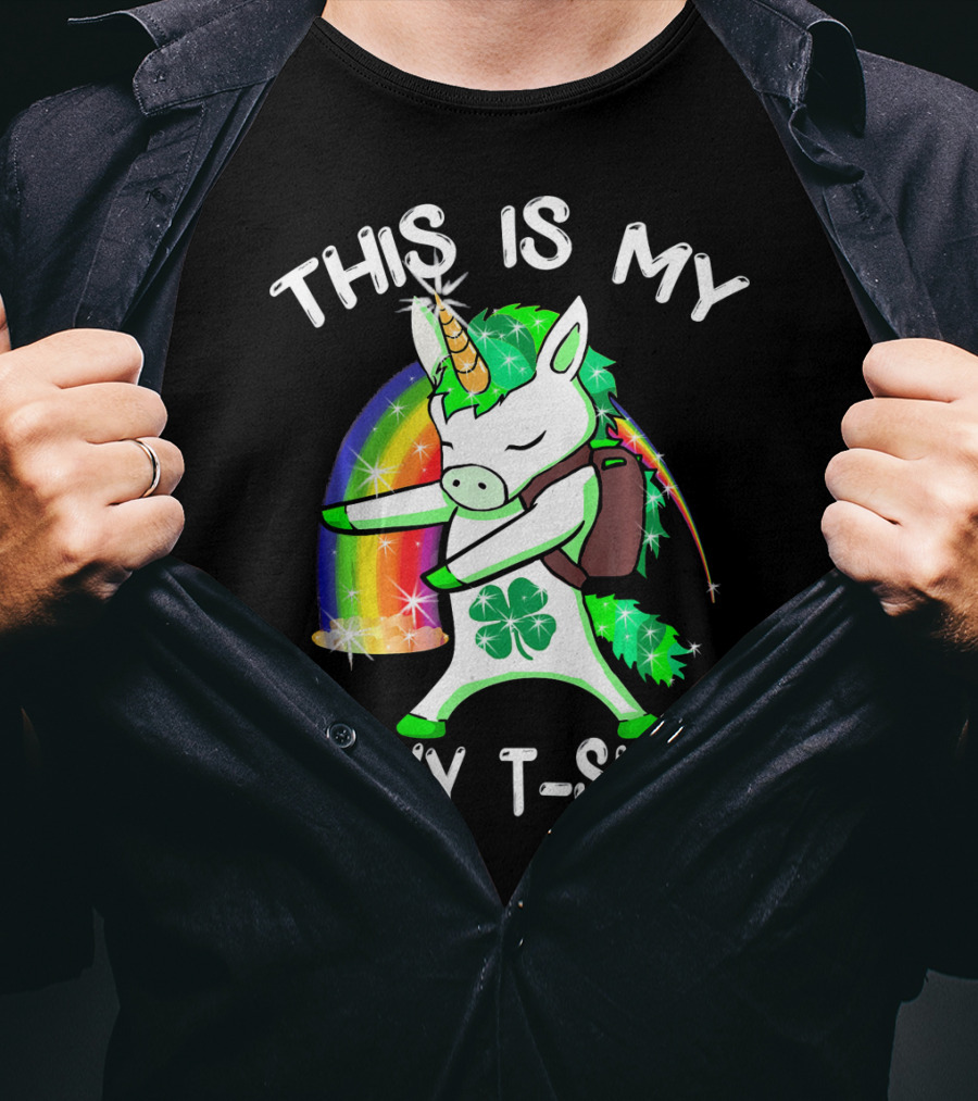 This Is My Lucky T-Shirt Lepricorn Unicorn Rainbow Clover Sparkle Dab T-Shirt