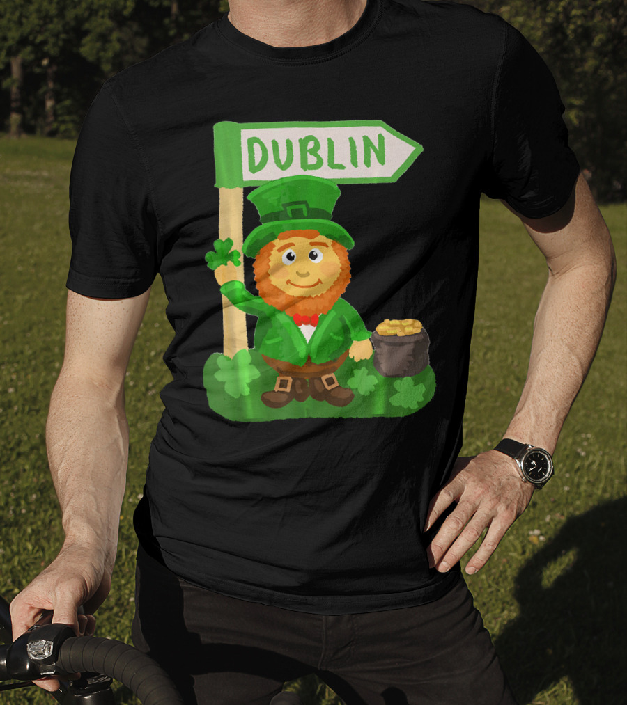 Dublin Leprechaun Shamrock Gold T-Shirt