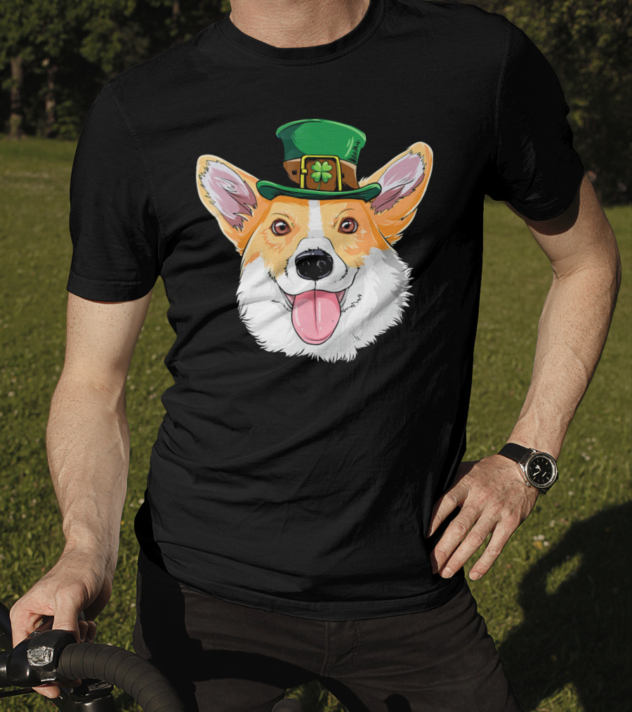 Corgi Leprechaun St Patrick's Hat T-Shirt