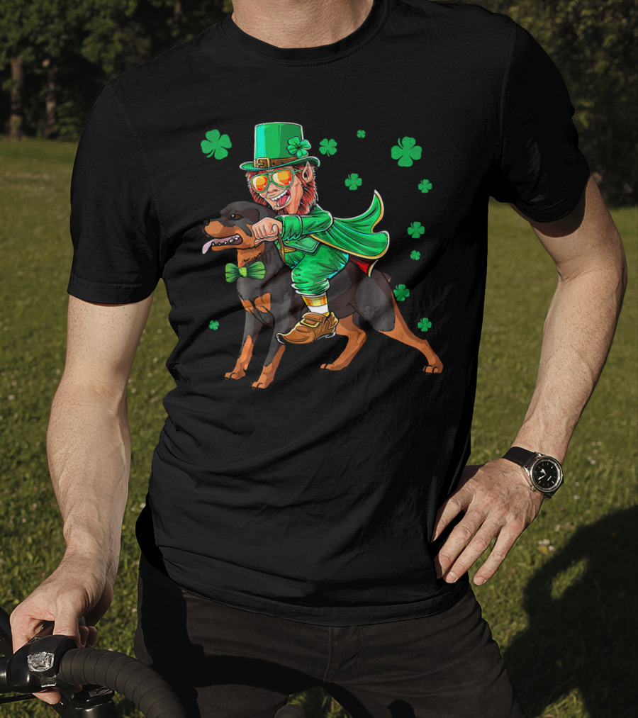Leprechaun Rottweiler Shamrock St. Patrick's Day T-Shirt