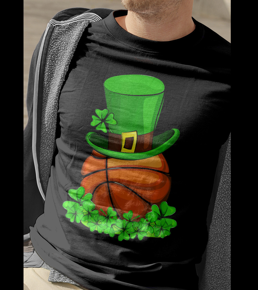 Leprechaun Hat Basketball Shamrock St. Patrick's Day T-Shirt