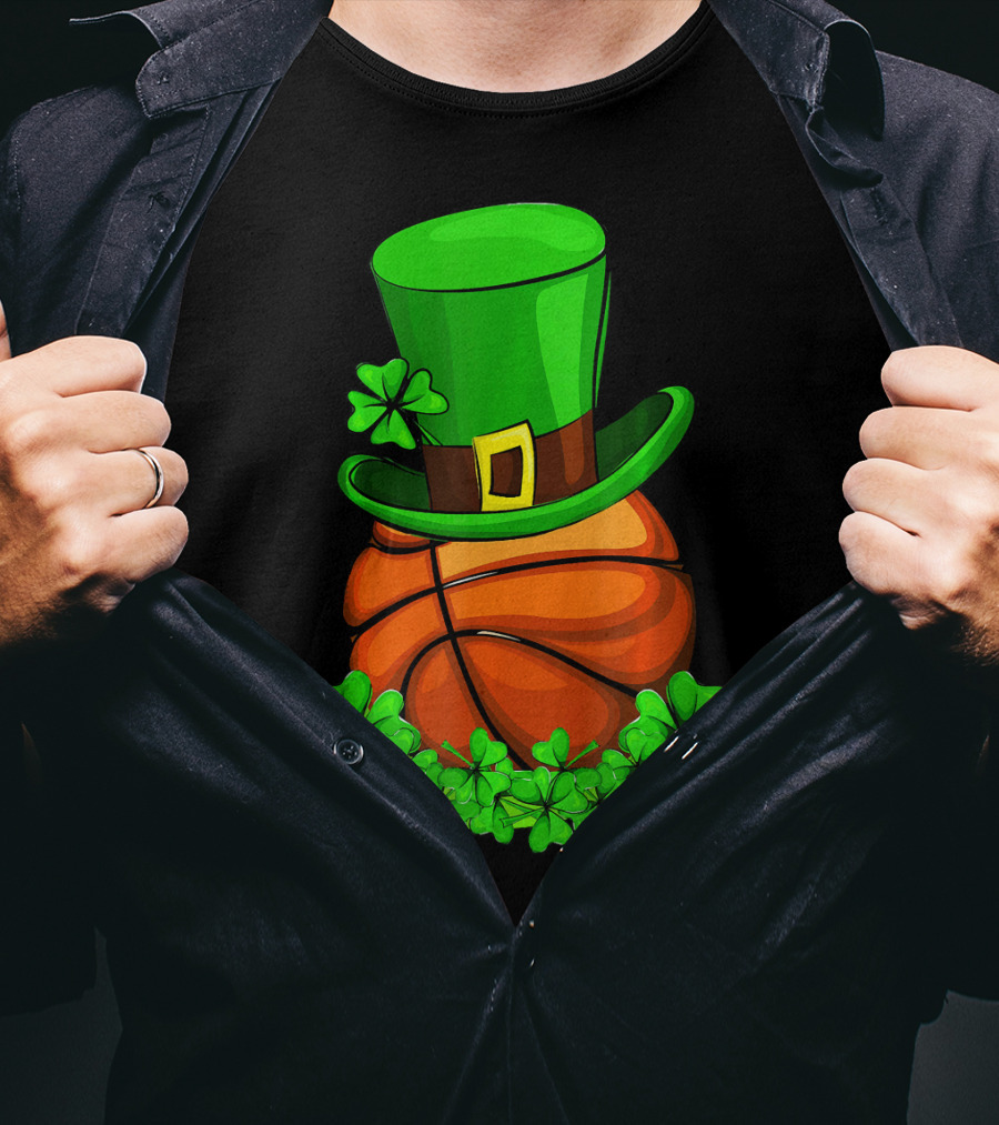 Leprechaun Hat Basketball Shamrock St. Patrick's Day T-Shirt