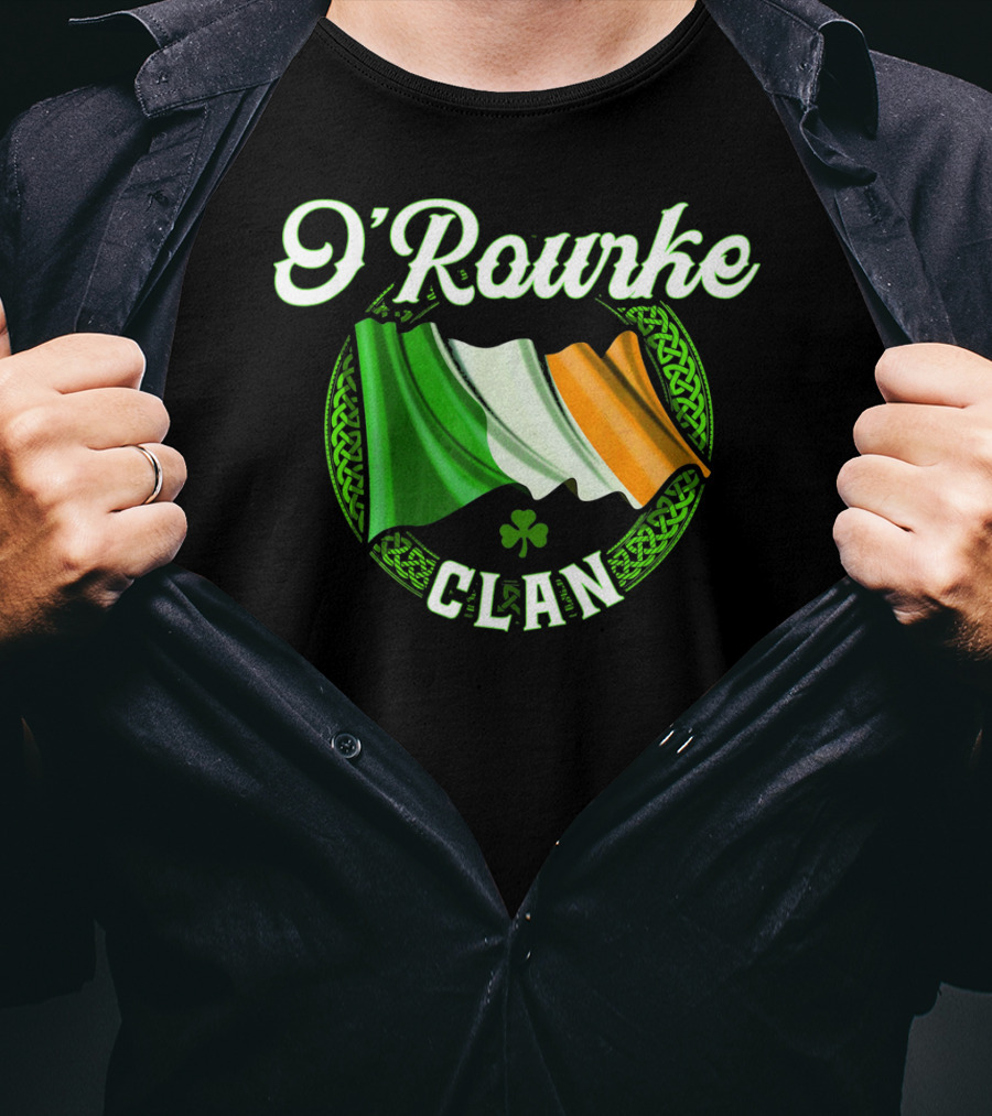 ORourke Clan Irish Flag Ireland Surname T-Shirt