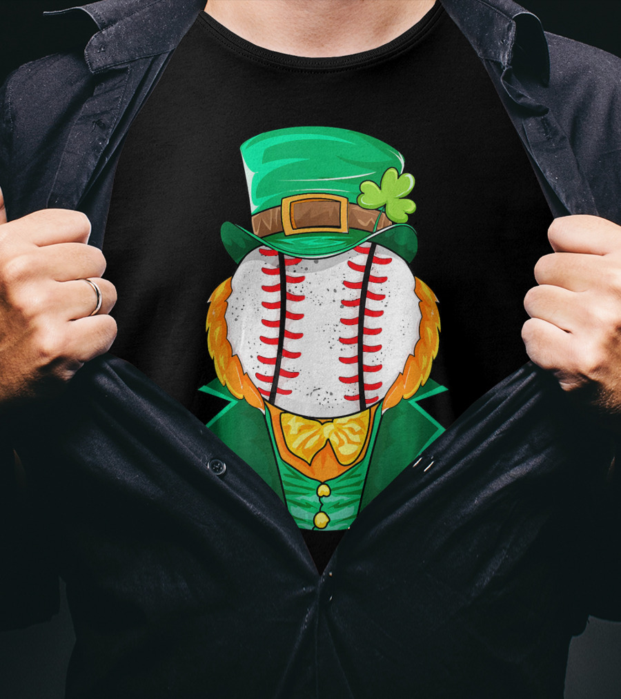 Irish Leprechaun Baseball St Patricks Day T-Shirt