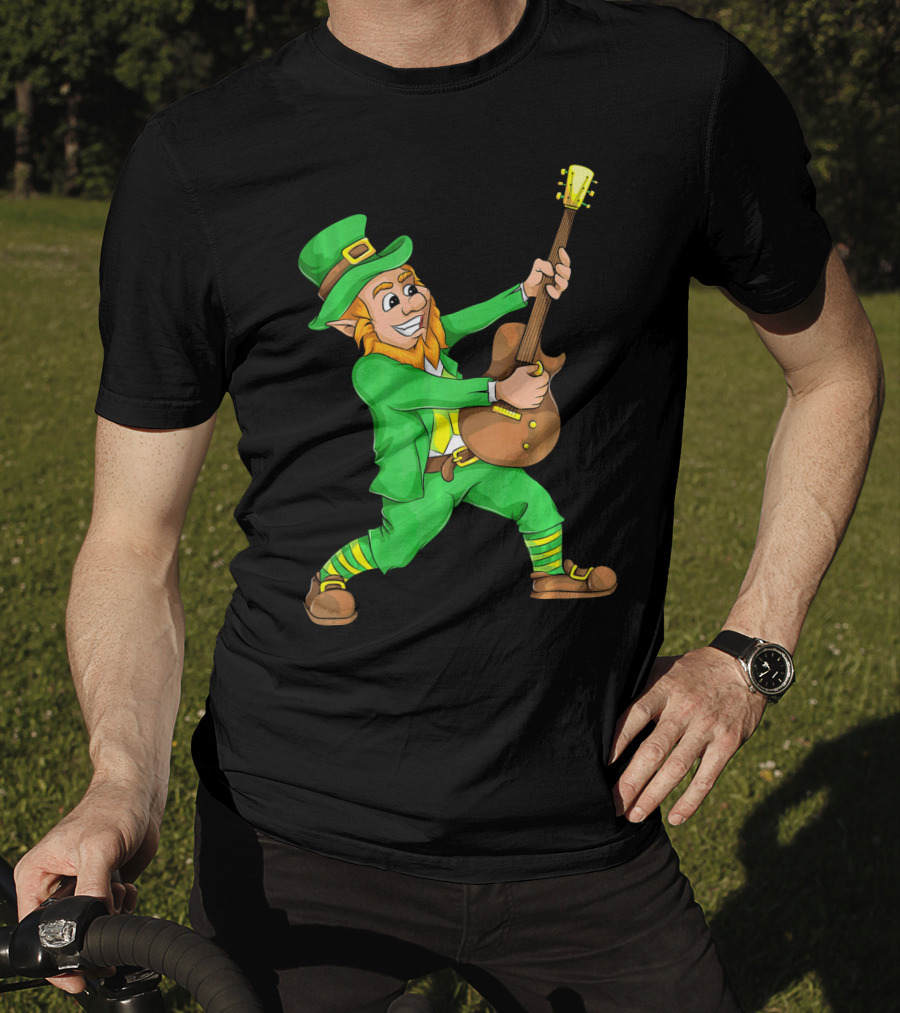 St. Patrick's Day Leprechaun Playing Guitar T-Shirt