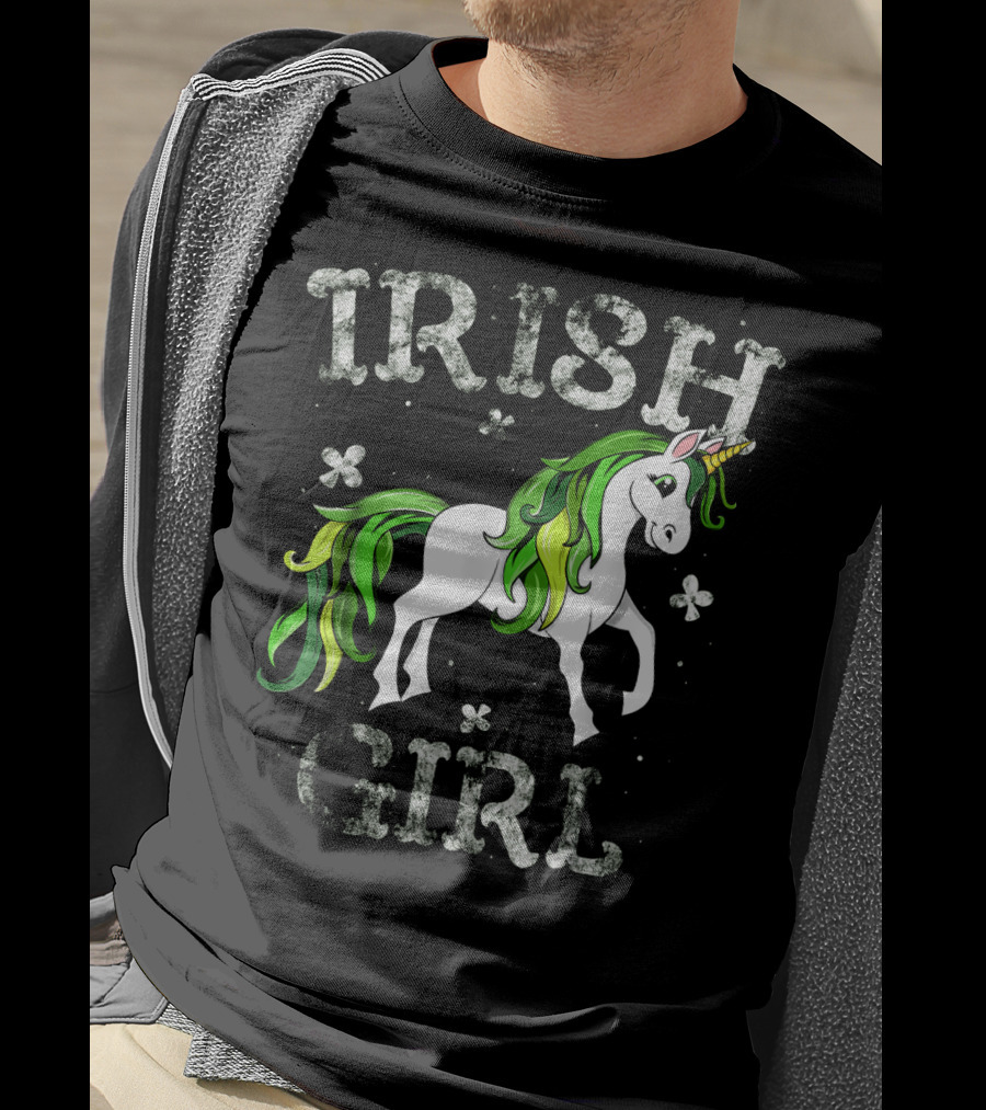 Irish Girl Green Mane Unicorn T-Shirt