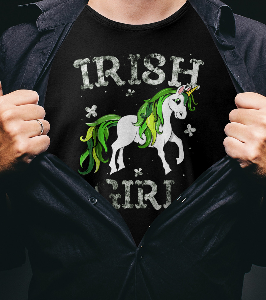 Irish Girl Green Mane Unicorn T-Shirt