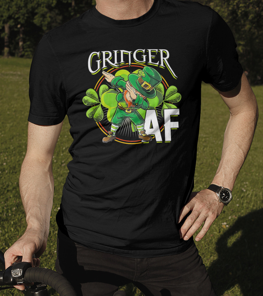 GRINGER AF Dabbing Leprechaun T-Shirt