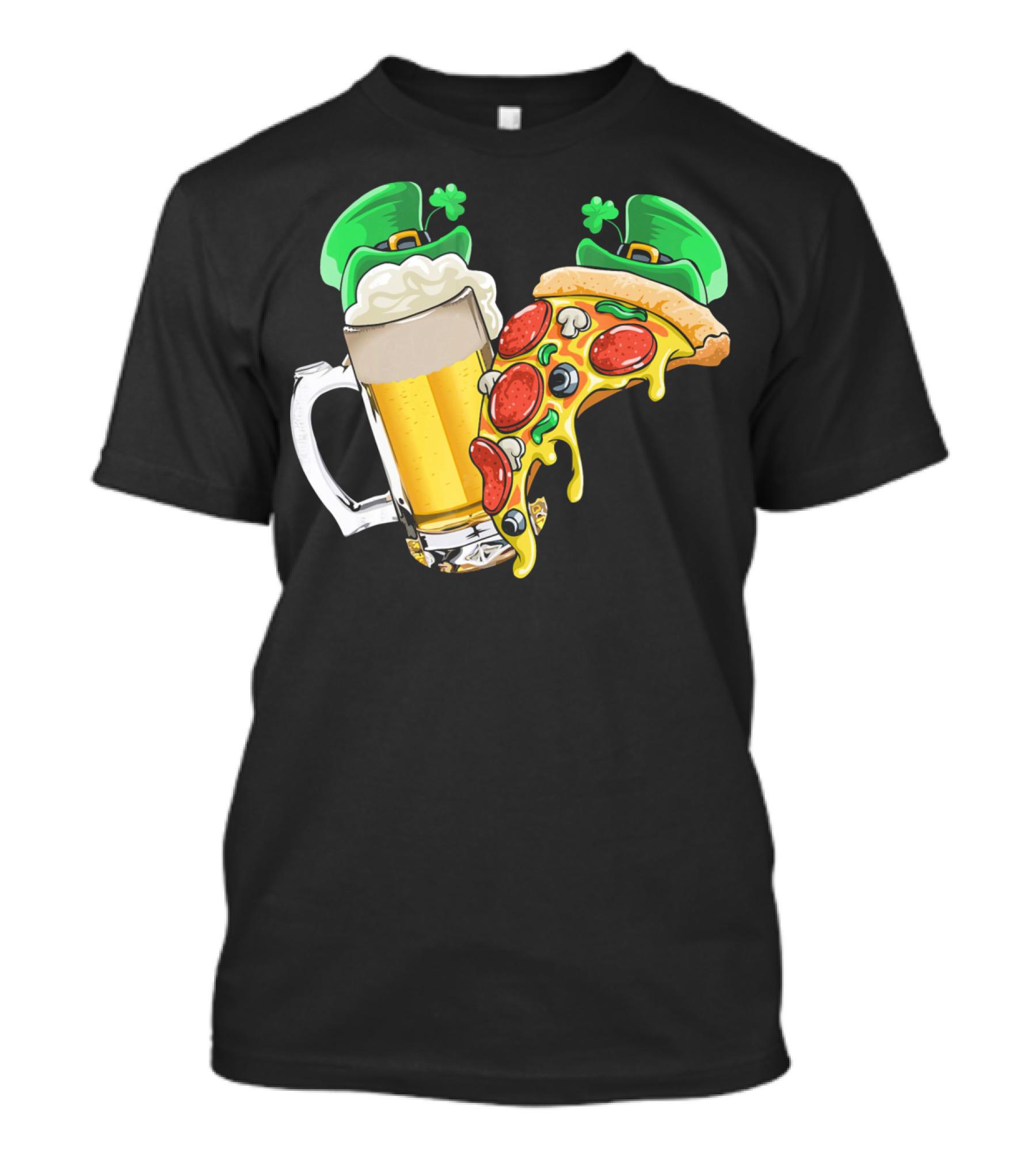 Beer Pizza Leprechaun Hat St. Patrick's Day T-Shirt