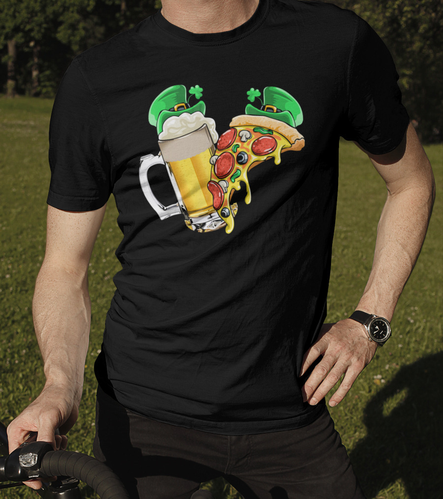 Beer Pizza Leprechaun Hat St. Patrick's Day T-Shirt