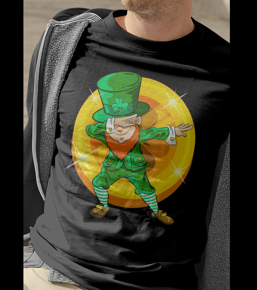 Dabbing Leprechaun With Gold Coin St Pat T-Shirt