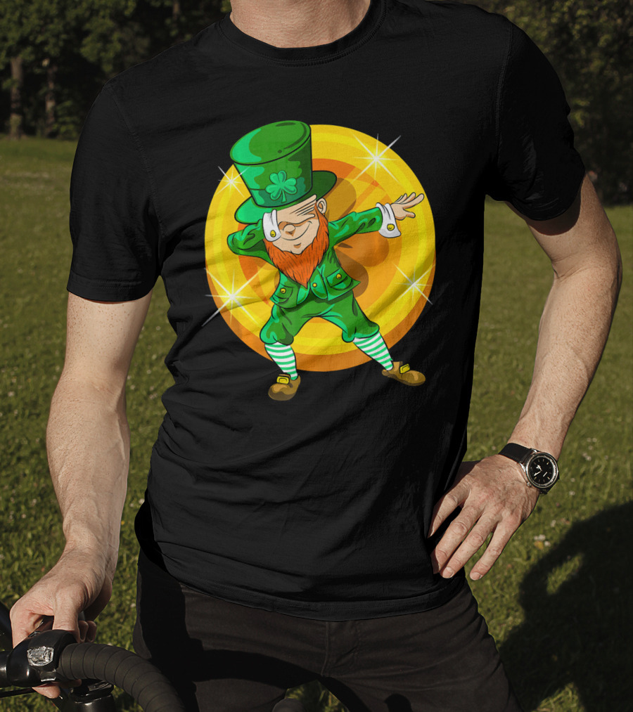 Dabbing Leprechaun With Gold Coin St Pat T-Shirt