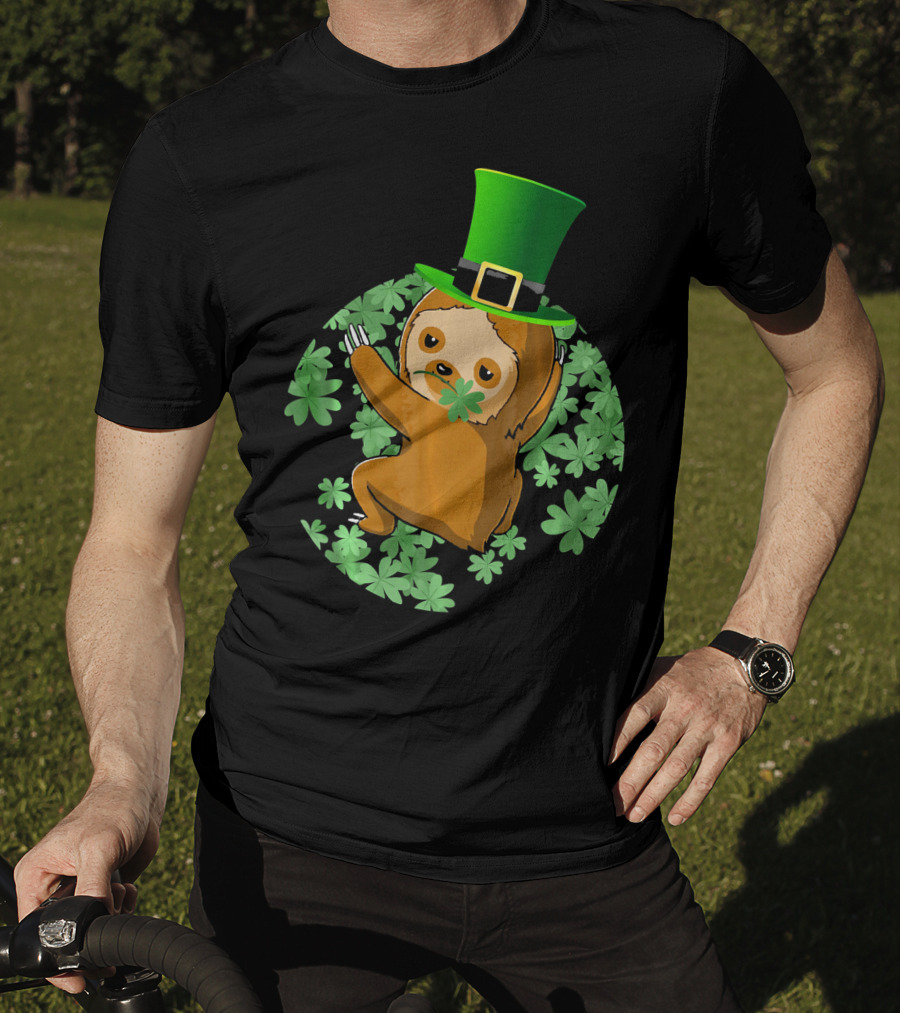 Leprechaun Hat Sloth Shamrock T-Shirt