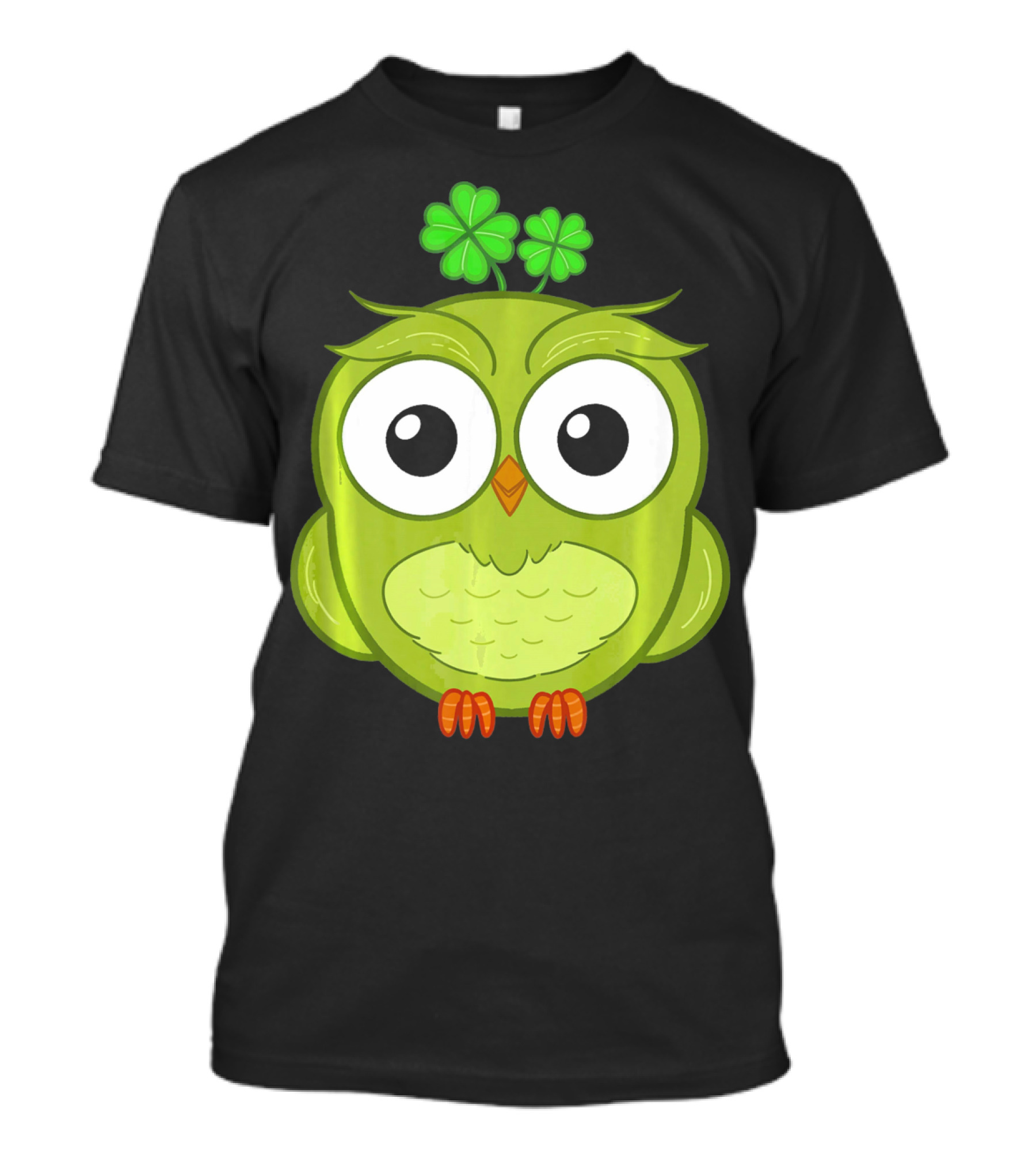 Lucky Green Owl With Shamrock T-Shirt