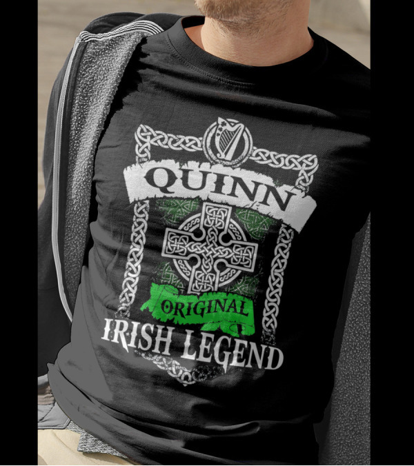 QUINN Original Irish Legend Celtic Knot Cross T-Shirt