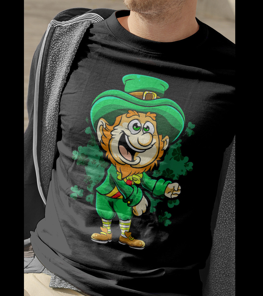 Leprechaun Floss Dance With Shamrocks For St Patricks Day T-Shirt