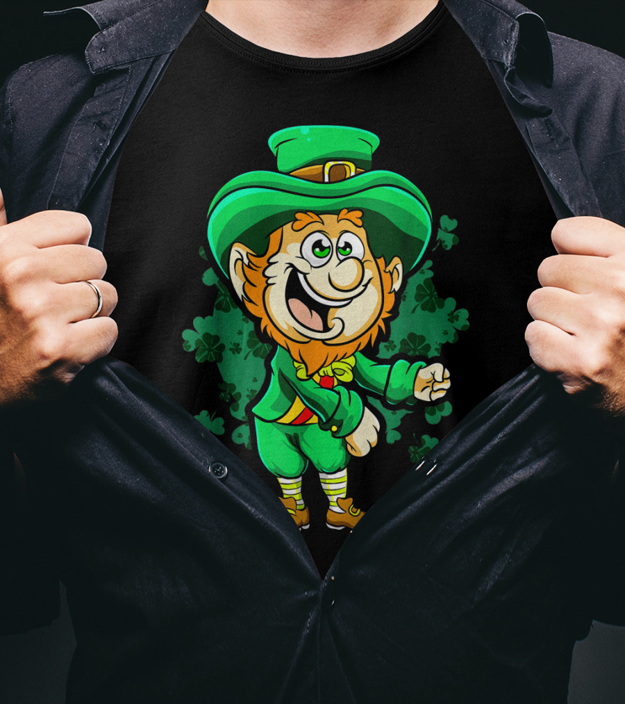 Leprechaun Floss Dance With Shamrocks For St Patricks Day T-Shirt