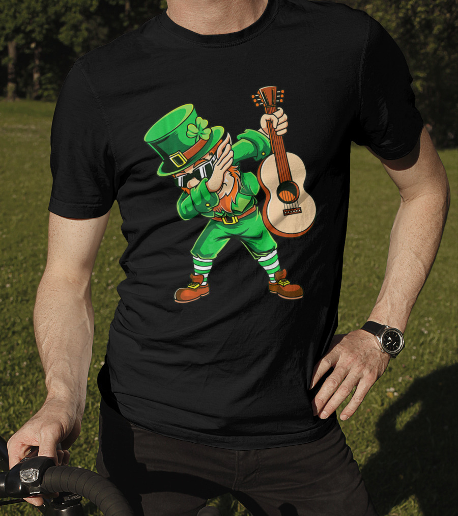Dabbing Leprechaun With Guitar For St Patrick's Day T-Shirt