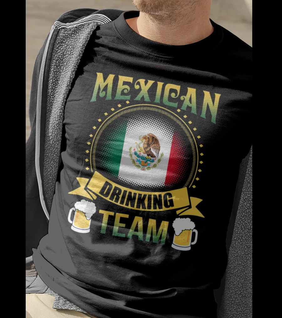Mexican Drinking Team Patricks Day Flag And Beer Mug T-Shirt
