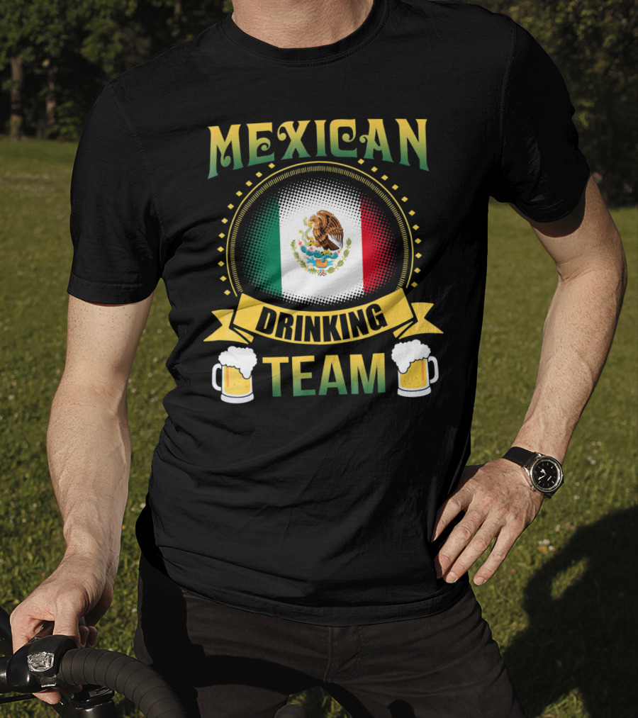 Mexican Drinking Team Patricks Day Flag And Beer Mug T-Shirt