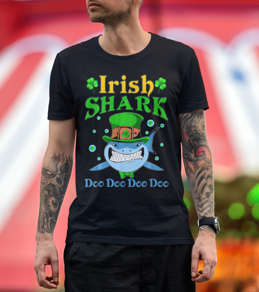 Irish Shark St Patricks Day Doo Doo Doo Doo T-Shirt