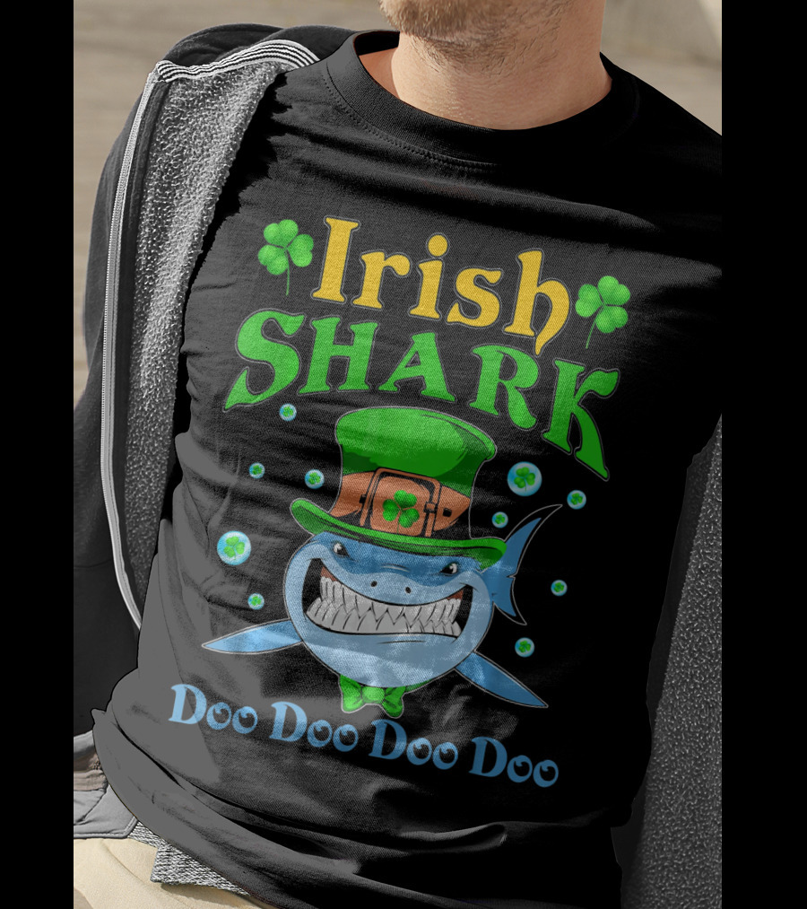 Irish Shark St Patricks Day Doo Doo Doo Doo T-Shirt
