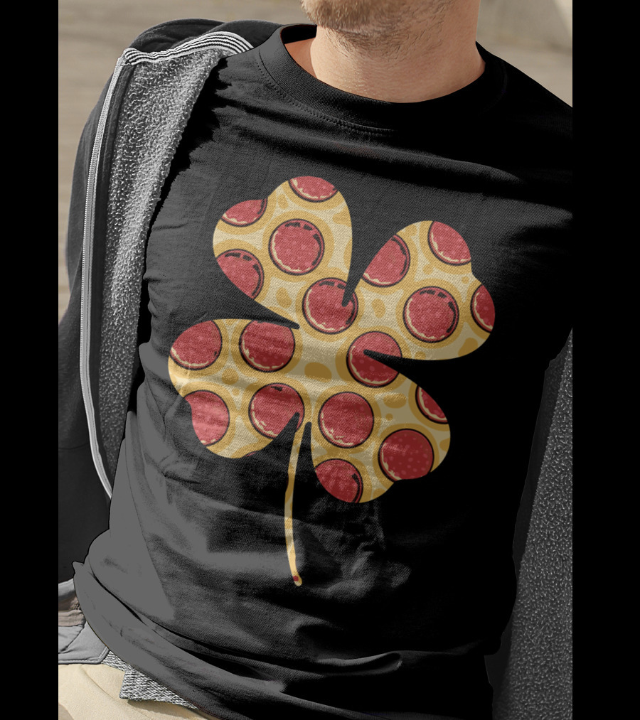 Shamrock Pizza Pepperoni Longsleeve St Patri T-Shirt