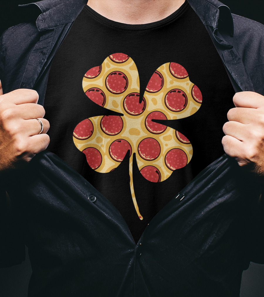 Shamrock Pizza Pepperoni Longsleeve St Patri T-Shirt