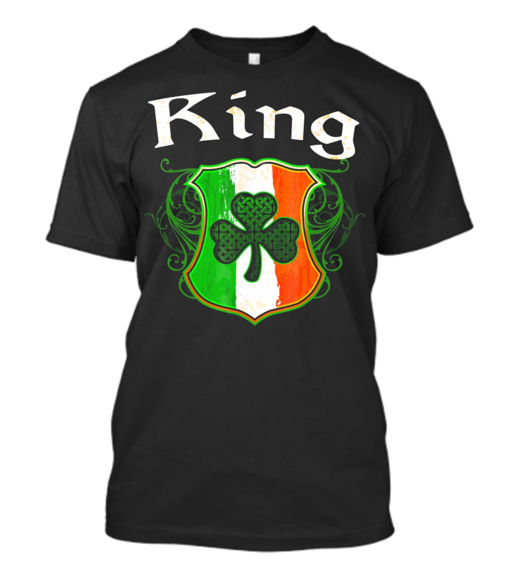 King Surname Irish Shamrock Crest T-Shirt