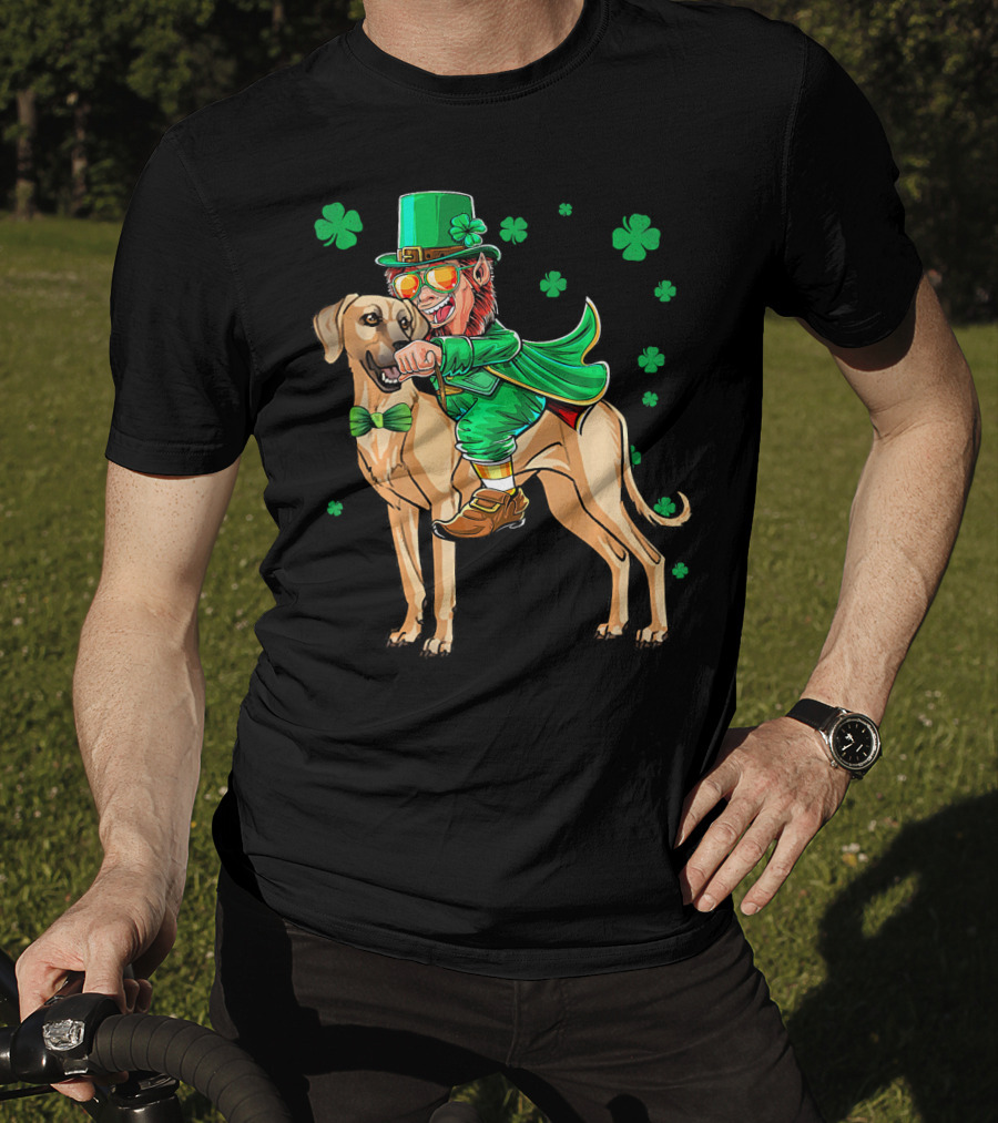 Leprechaun With Sloughi And Shamrock St. Patrick's Day T-Shirt